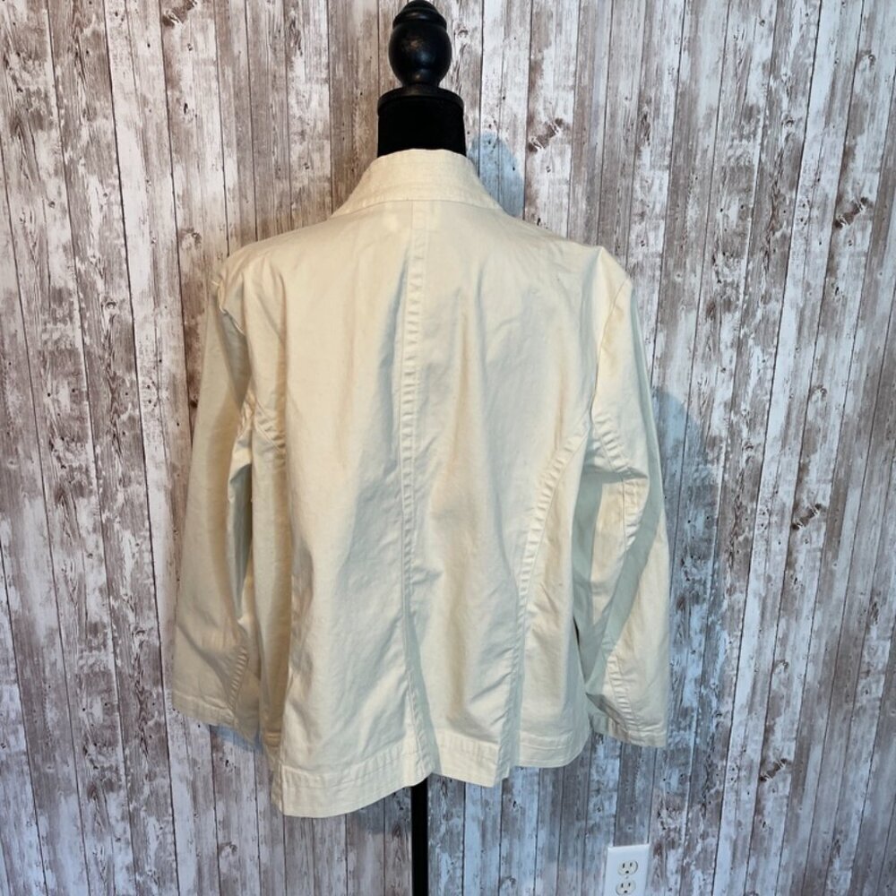 Talbots Cream Button-Front Jacket - Picture 3 of 5